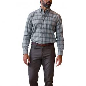 NEW TOM BECKBE dixon brushed cotton shirt in marled green